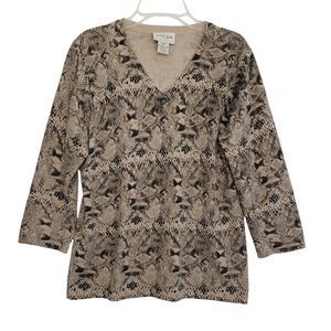 Oscar by Oscar de la Renta 100% Merino Wool Medium V-neck Soft Sweater Top